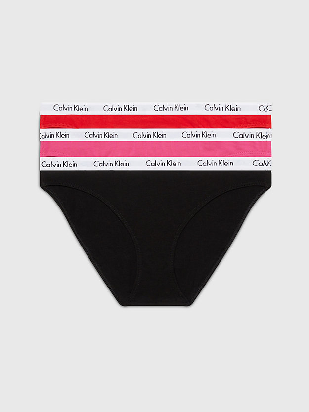 black/rouge/fuchsia 3 pack bikini briefs - carousel for women calvin klein