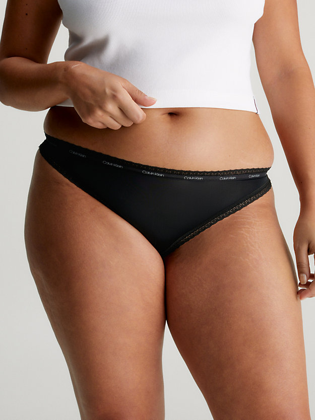tawny prt/gradient check rouge/blk 3 pack thongs - bottoms up for women calvin klein