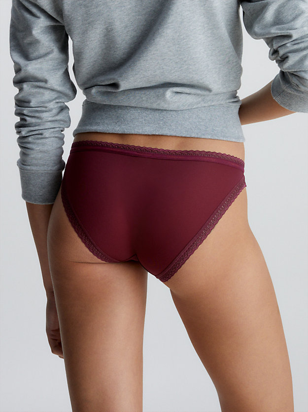 tawny prt/gradient check rouge/blk 3 pack bikini briefs - bottoms up for women calvin klein