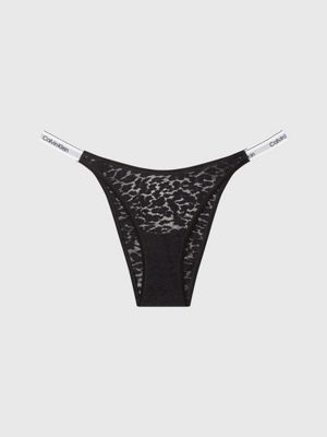 Calcinha Tanga Black Lace - Calvin Klein Underwear - Preto - Shop2gether