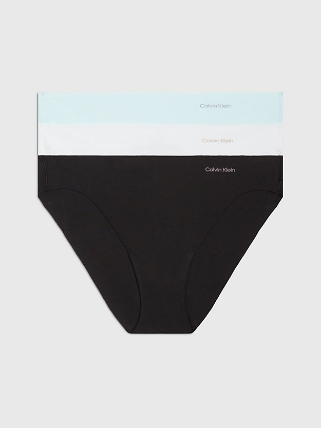 black/white/island reef 3 pack bikini briefs - invisibles cotton for women calvin klein
