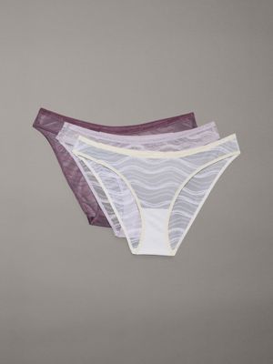 multi 3 pack lace bikini briefs for women calvin klein