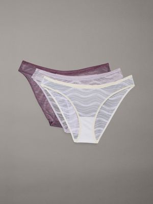 multi 3 pack lace bikini briefs for women calvin klein