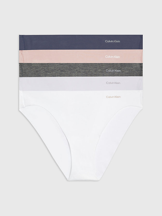 slrblue/subd/gryhtr/wht/lvndrblue 5 pack bikini briefs - invisibles cotton for women calvin klein