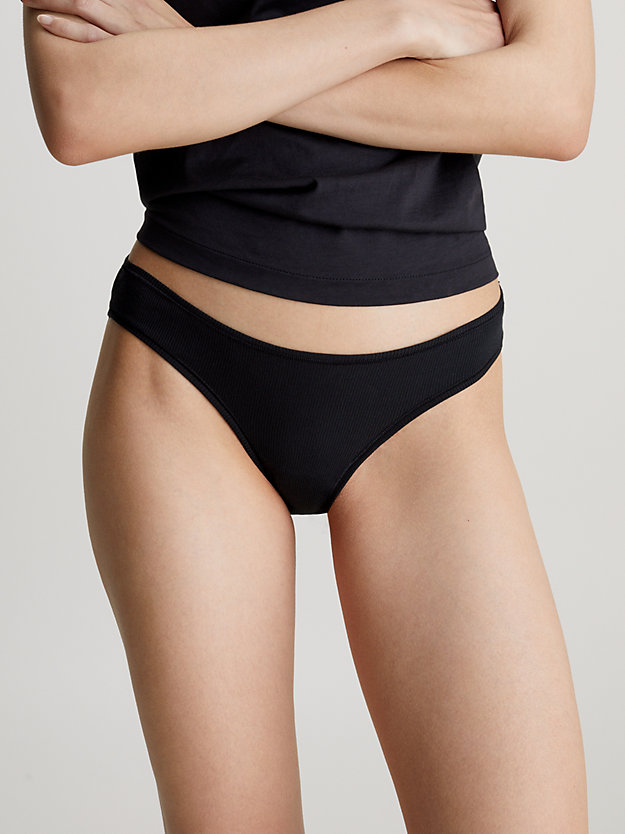 black/lavender blue/cavern stone 3 pack bikini briefs - ideal modal rib for women calvin klein