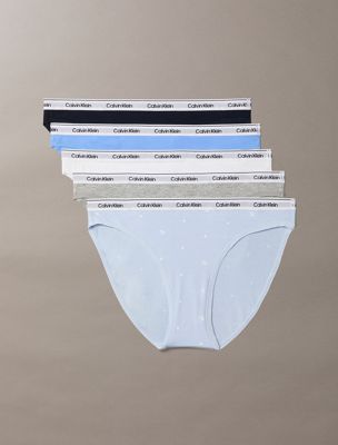 multi 5 pack low rise bikini briefs - icon logo for women calvin klein