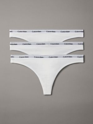Calvin Klein Underwear Modern Cotton Pride Thong in White Prism Stripe