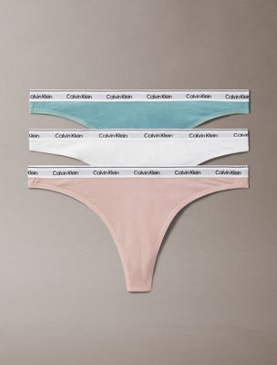 multi 3 pack thongs - modern logo for women calvin klein