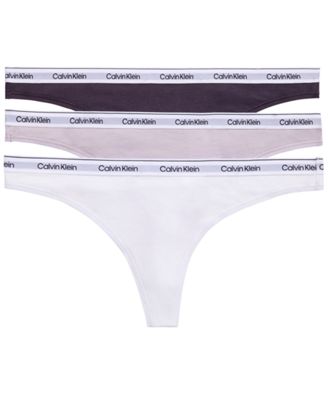 multi 3 pack thongs - modern logo for women calvin klein