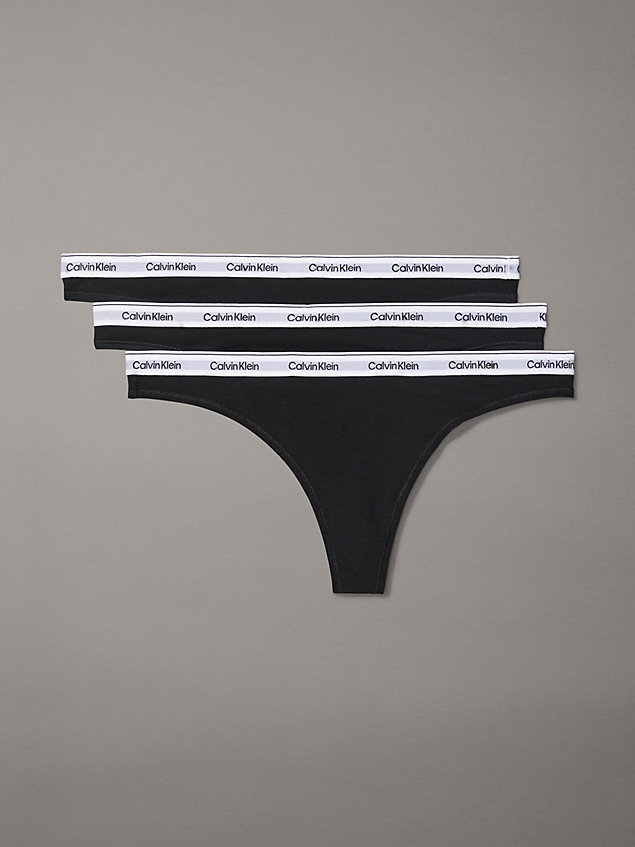 black 3-pack strings - modern logo voor dames - calvin klein