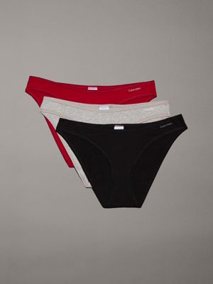 multi 3 pack bikini briefs - ideal cotton for women calvin klein