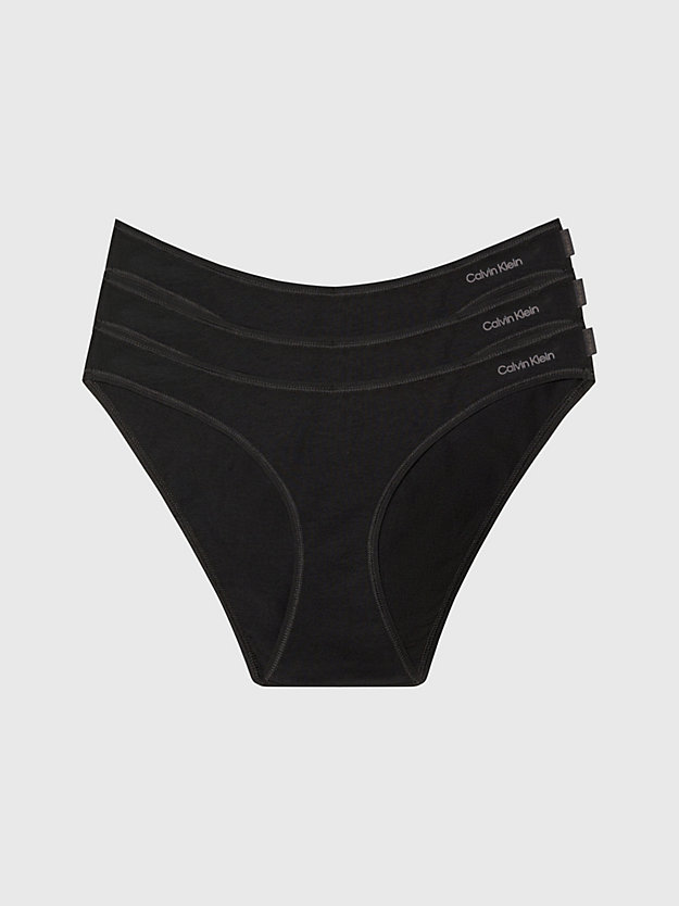 black/black/black 3 pack bikini briefs - ideal cotton for women calvin klein