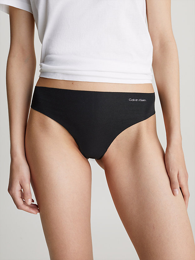black/white/island reef 3 pack thongs - invisibles cotton for women calvin klein