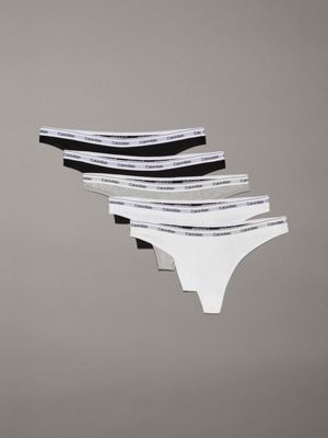 Essentials Damesstring, ondergoed (verkrijgbaar in grote maten), 6 stuks, zwart/oudroze, S