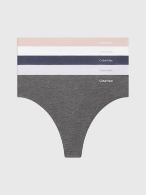 Calvin Klein Women's Underwear Thongs Set of 2 Qd1645y Large Striped/solid  for sale online
