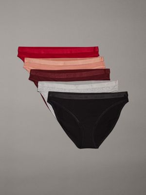 multi 5 pack bikini briefs - modern logo for women calvin klein