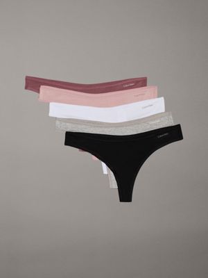 multi 5 pack thongs - ideal cotton for women calvin klein