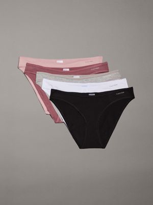 multi 5 pack bikini briefs - ideal cotton for women calvin klein