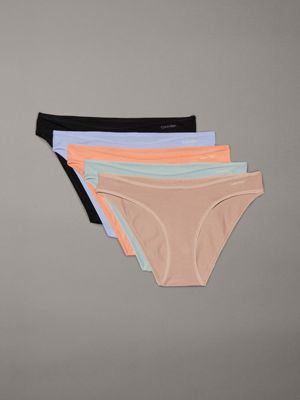 multi 5 pack bikini briefs - ideal cotton for women calvin klein