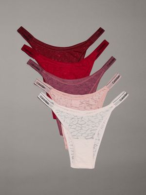 5 Pack Lace String Tangas Calvin Klein 000QD5252EPZ4