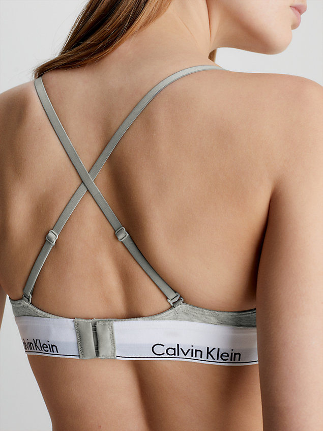 grey triangle bra - modern cotton for women calvin klein