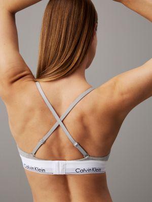 Calvin Klein Bielizna damska trójkątny biustonosz - nowoczesna bawełna,  szary, S : : Moda