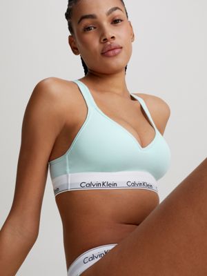 Calvin Klein Modern Lift Cotton-blend Bralette in Blue