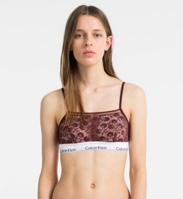 calvin klein modern cotton lace unlined bralette