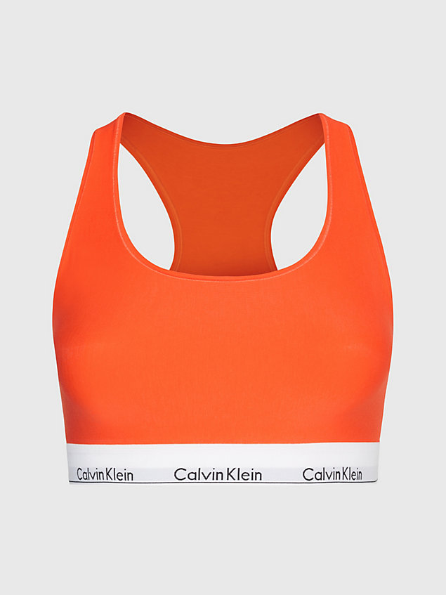 orange biustonosz typu bralette plus size - modern cotton dla kobiety - calvin klein