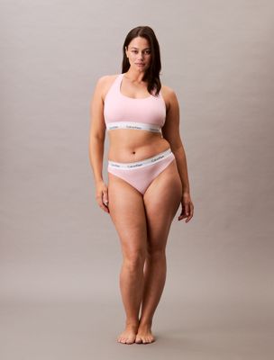 pink biustonosz typu bralette plus size - icon cotton modal dla kobiety - calvin klein