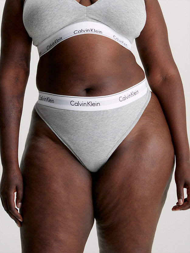 GREY HEATHER Plus Size Thong - Modern Cotton for women CALVIN KLEIN