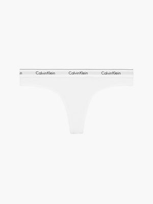 Calvin Klein Womens Modern Cotton Plus Thong White