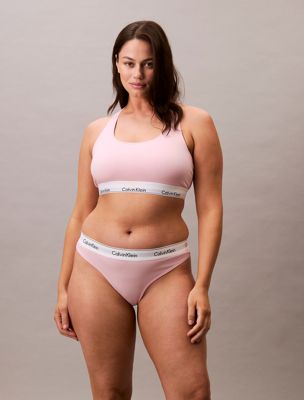 buff pink string in großen größen - icon cotton modal für damen - calvin klein