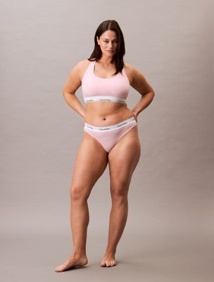pink plus size thong - icon cotton modal for women calvin klein