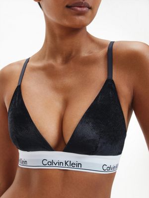 Aksamitny trójkątny biustonosz - Modern Cotton CALVIN KLEIN