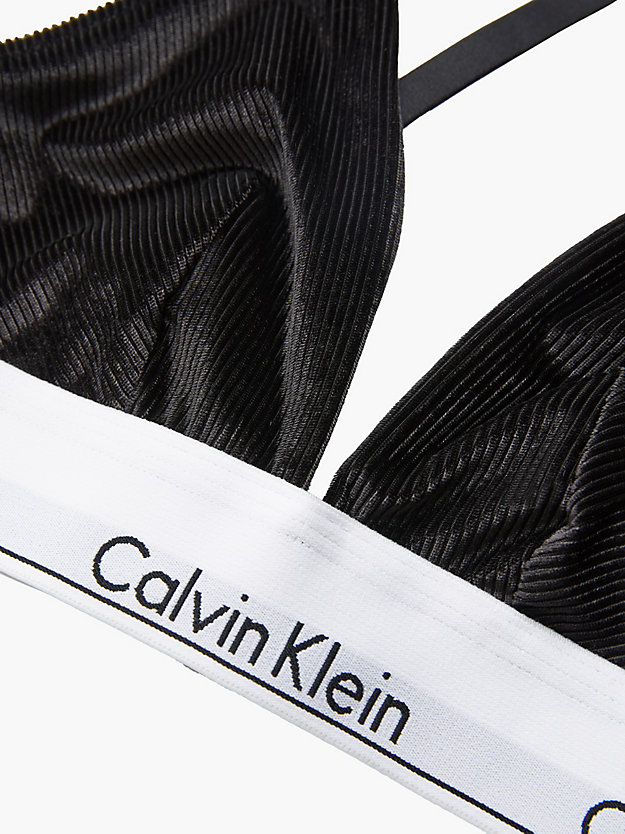 sujetador de triángulo de terciopelo - modern cotton black de mujeres calvin klein