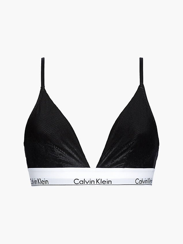 soutien-gorge triangle velours - modern cotton black pour femmes calvin klein