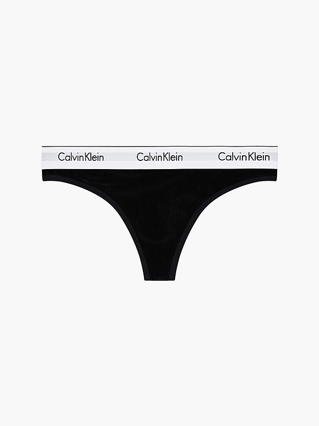 BLACK Aksamitne stringi - Modern Cotton dla Kobiety CALVIN KLEIN