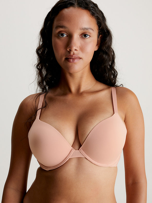stone grey plunge push-up bra - perfectly fit flex for women calvin klein