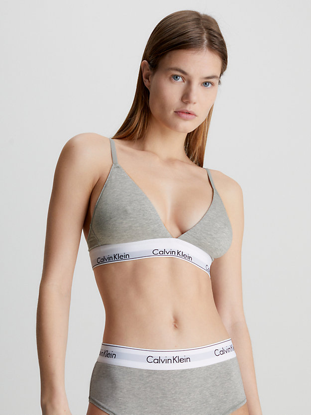 grey heather triangle bra - modern cotton for women calvin klein
