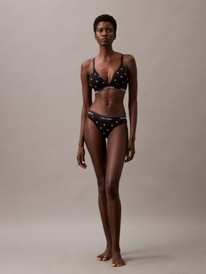 soutien-gorge triangle - icon cotton modal black diamond logo print pour femmes calvin klein