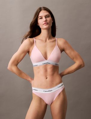 pink triangle bra - icon cotton modal for women calvin klein