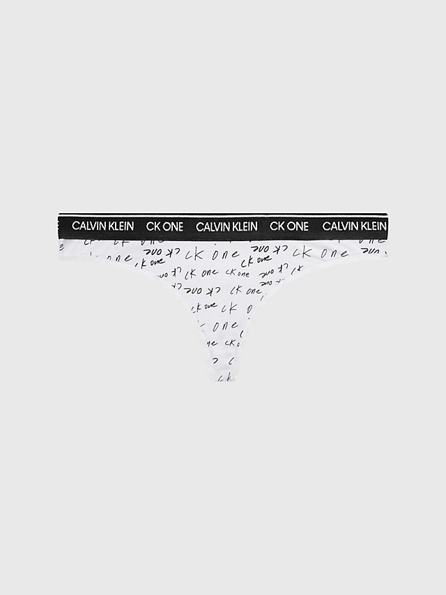 Marker Logo Print - White Thong - CK One undefined women Calvin Klein