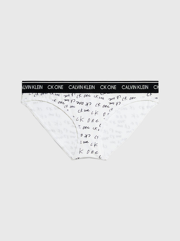 MARKER LOGO PRINT - WHITE Bikini Brief - CK One for women CALVIN KLEIN