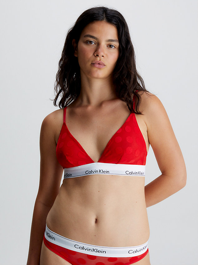 soutien-gorge triangle - modern cotton red pour femmes calvin klein