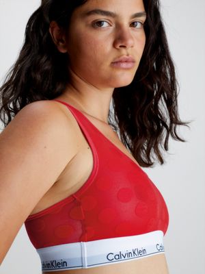 Red calvin klein sports on sale bra