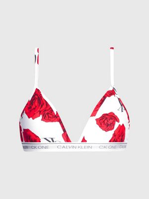 red calvin klein triangle bra