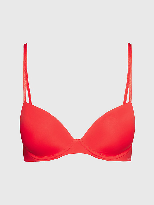 poppy red push-up t-shirt bra - seductive comfort for women calvin klein