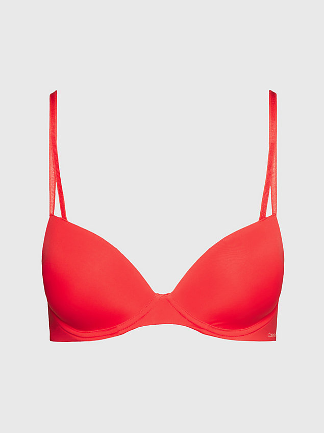 red push-up t-shirt bra - seductive comfort for women calvin klein