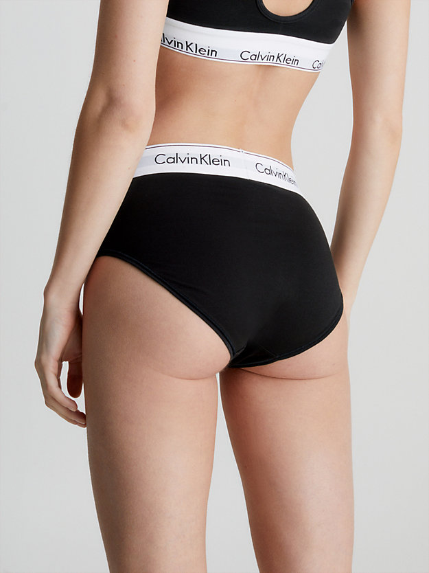 BLACK High Waisted Bikini Brief - Modern Cotton for women CALVIN KLEIN